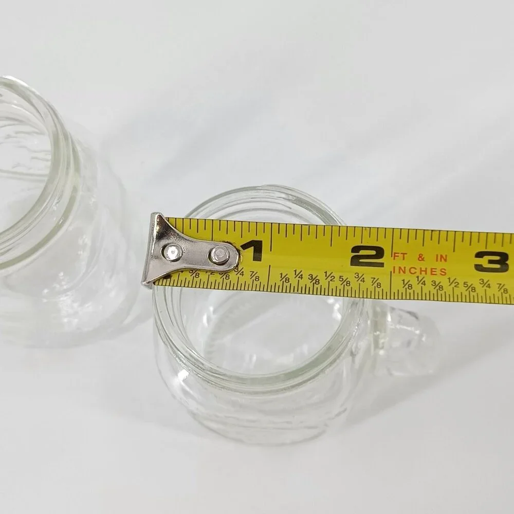 Golden Harvest Shot Drink Glass Jars Handle 2 oz Mini No Lids Set of 2 Kitchen - Picture 8 of 9